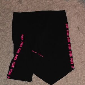 PINK Victoria's Secret Black and Pink Leggings with Athletic Fit